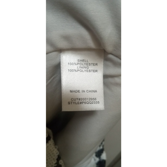 NWT Premier Amour Womens Sleeveless Sequined Dress 12 Floral Event Black White - Picture 3 of 6